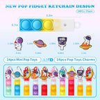 24pcs Mini Pop Fidget Toys Bulk Astronaut Party Favors for Kids Pop Keychain Sensory Toys Bag Fillers Pop Toddler Birthday Carnival Treasure Classroom Prizes Stress Reliever Desk Toy for Boy Girl