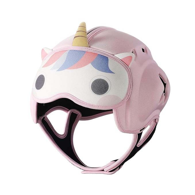 Baby Head Protector Baby Helmet for Crawling and Walking - No Bumps and Soft Safety Peak - Ultra Light and Adjustable Baby Head Protector Suitable for Babies 6-24 Months-Unicorn