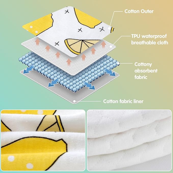 Baby Cotton Training Pants 6 Packs Toilet Training Underpants Absorbent Toddler Potty Training Underwear 2T-5T