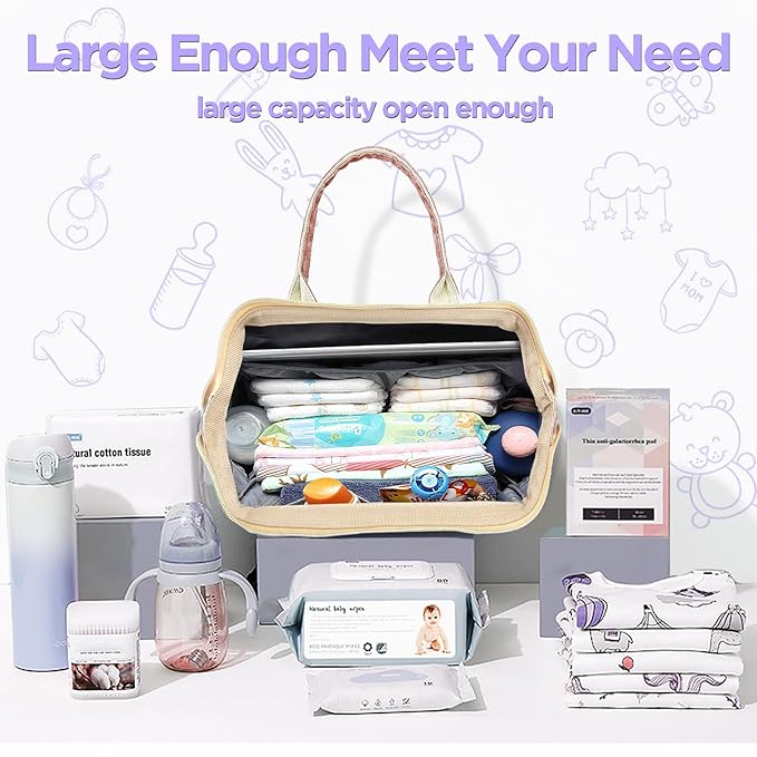 6 in 1 Diaper Bag Backpack with Pad Shower Gifts Travel Bags for Registry Search Boys Girls Bags Newborn Essentials Accessories Stuff Unisex Dad Mom Mens