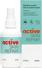 Active Skin Repair First Aid Healing Skin Spray - Natural & Non-Toxic with Hypochlorus Acid for Minor Cuts, Wounds, Scrapes, Rashes, Sunburns, & More, 3 oz