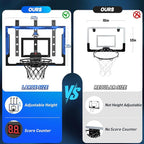 Kids Indoor Basketball Hoop with Scoreboard & Timer,Toddler Adjustable Height Basketball Goal Toy for Outdoor Backyard,Sports Game Play