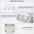 Baby Bottle Drying Rack Bottle Dryer Rack for 12 Bottle Drying Rack Space Saving Kitchen Countertop Vertical Cup Drainer Rack Detachable Baby Bottle Holder Storage Organizer Pump Part Dryer Rack Grey