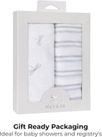 Ely’s & Co. Changing Pad Cover, Diaper Changing Table Sheets, 2 Pack, Cradle Sheet Set for Baby Boys, 100% Jersey Knit Cotton, 32”x16”x5” Blue Dragonfly + Stripe Collection