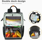 Hap Tim Diaper Bag Backpack,Large Capacity Travel Back Pack Maternity Baby Nappy Changing Bags, Double Compartments with Stroller Straps,Waterproof,Grey Black(US7340-GB)