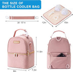 Breastmilk Cooler Bag with Ice Pack & Mat Fit 6 Bottles Up to 9 Ounce, Baby Bottle Cooler Bag for Moms, Daycare & Travel, Black