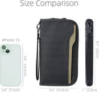 ZOPPEN Passport Holder Family RFID Passport Wallet, Passport Holder Women/Men, Travel Wallet Documents Organizer Zipper Case with Removable Wristlet Strap, Travel Essentials for Flying