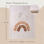 Stylish Coral Baby Play Mat for Floor 47" x 67" Rainbow Elephant – Soft 1" Thick High-Density Memory Foam Nursery Rug,Kids Rug with Non-Slip Backing for Crawling & Playing, Playroom Rug, Kids Carpet