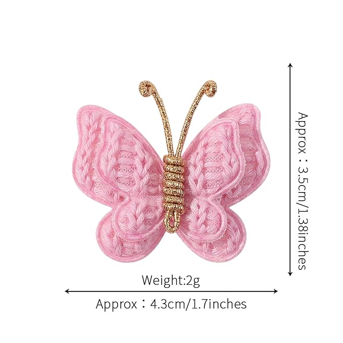 2 Pcs Butterfly Hair Bow Girl, Kid's Cute Hair Clips Barrettes Accessories for Infants Toddlers Baby Kids Fine Hair (Peach Red)