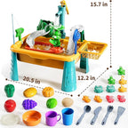 Kitchen Sink Toys Toddlers 3-5, Play Sink with Running Water, Water Table for Kids Ages 4-8, Fishing Game Outdoor Toys Pretend Role Play Toys for Boys Girls 3 4 5 6 7 8