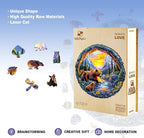 Wooden Puzzles for Adults and Kids - Bear Family Wooden Jigsaw Puzzle - Unique Animal Shaped Wood Puzzles Adult - Creative Birthday Gift Family Game 200pcs