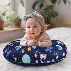 Nursing Pillow Cover 1 Pack, DAYEEBALL Double-Sided Removable Nursing Cover for Baby Girls Boys Newborn, Stretchy and Soft Reversible Slipcover for Breastfeeding Pillow, Space(Only Cover)