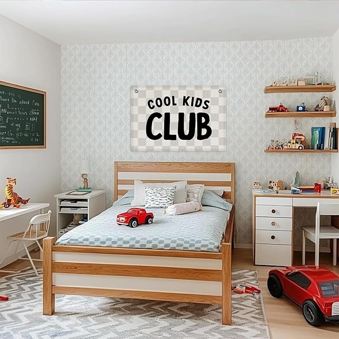 Playroom Wall Decor Banner, Multi Color, 28.5x20 Inches, Occasion: Playroom, Nursery/Bedroom (Toddler Boy)