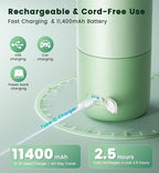 Portable Bottle Warmer for Travel 12oz– 80W Fast Heating, 316 Stainless Steel, 11400mAh Rechargeable Precise Temp Control & LED Display Safety Lock Cordless Travel Warmer for Baby Breastmilk & Formula