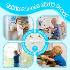 Child Safety Cabinet Locks(10 Pack)-Adjustable Baby Proofing Latches with Strong 3M Adhesive，No Drilling Child Proof Straps Locks for Drawers,Ovens,Doors,Toilet Seats，Fridge,- Easy Installation,