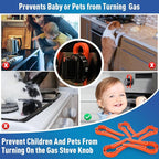 Gas Stove Knob Lock, Baby Proof Oven Knobs Covers Lock for Child Safety (5 Pack) Red