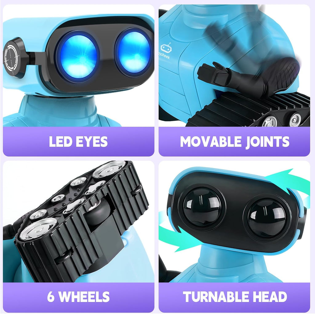 Robot Toy - Rechargeable Emo RC Robot with Auto-Demo for Kids, Age 3+ - Blue