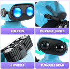 Robot Toy - Rechargeable Emo RC Robot with Auto-Demo for Kids, Age 3+ - Blue