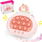 Stress Relief Toys, Decompression Breakthrough Puzzle Pop Button Gopher Handheld Game Machine, Novelty Fidget Toys Party Favor Gifts for Kids Adults (Rainbow Unicorn)