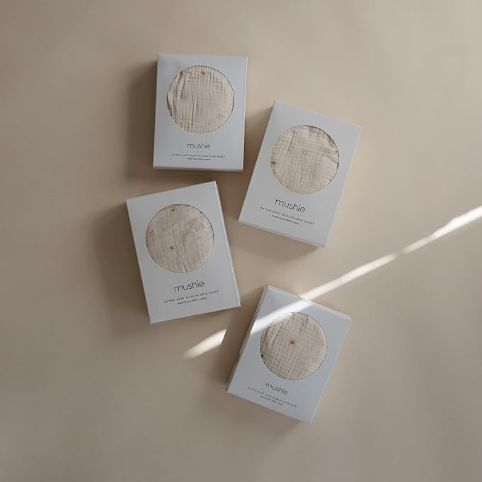 mushie Extra Soft Muslin Fitted Crib Sheet | 192 Thread Count | 28"x 52" (Sun)