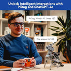 SunFounder PiDog AI Robot Dog Kit for Raspberry Pi 5/4/3B+/3B/Zero 2W, ChatGPT-4o Enabled with Voice Command & Video Recognition, App Control, FPV, 12 Servos, Gyroscope, Camera, Mic (RPI NOT Included)