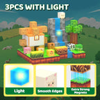 Magnetic Blocks - 138 PCS Building Blocks Set with 3 Light-Up Blocks, STEM Construction Cubes Toys for Kids 4-8, Toddler Sensory Stacking Toys, Christmas Birthday Gift for Boys and Girls Ages 3+