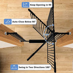 40.5" Extra Tall Baby Gate No Drill, 54.7"-60.2" Extra Wide Dog Pet Gate Indoor Outdoor, Safety Child Toddler Gate, Metal Tension Auto Close No Climb Fence Pet Cat Gate for Stairs, Black