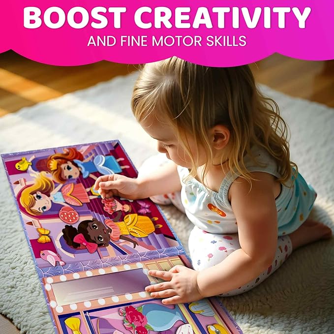 QUOKKA Magnetic Dress-Up Dolls for Girls Boys with 35 Magnetic Pieces - Creative Magnetic Play Set for Home or Travel - Perfect Magnetic Paper Dolls for Ages 3 and Up, Boost Storytelling with Princess