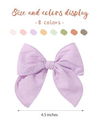 doboi 8PCS Baby Girls Hair Clips Fable Hair Bows Cotton Linen Bows for Girls Hair Accessories for Baby Toddlers Kids