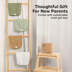 5-Pack Cotton Muslin Burp Cloths Baby Girls, Boys - Soft & Absorbent Spit Up Burp Rags, Large Muslin Towel, Cotton Wash Cloths for Babies, Newborn, Infant, No Shrink, Durable, Neutral (Pine)