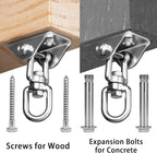 Heavy Duty Swing Hangers for Wooden Sets 2000 LB Capacity Hammock Hanger 360 Swivel Stainless Steel Swing Hardware Accessories 2 Packs for Porch Playground Yoga Heavy Bag