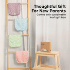 5-Pack Cotton Muslin Burp Cloths Baby Girls, Boys - Soft & Absorbent Spit Up Burp Rags, Large Muslin Towel, Cotton Wash Cloths for Babies, Newborn, Infant, No Shrink, Durable, Neutral (Wild Bloom)