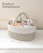 Maliton Diaper Caddy Organizer for Baby, Cotton Rope Baby Gift Basket, Portable Diaper Organizer for changing table, Nursery Storage Organizer, Shower Gifts for Newborn,baby essentials
