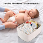 4 Pack Small Storage Shelf Baskets for Organizing, Mini Woven Rope Storage Bins for Towels, Cute Decorative Closet Organizer，Baby Nursery, Gift Empty Baskets -13''Lx8.66''Wx5.11''H-White