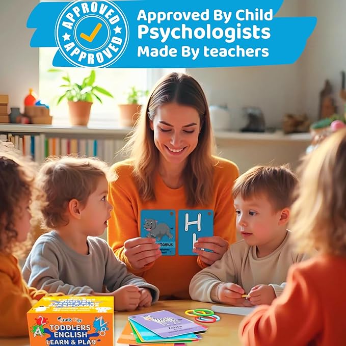 Toddlers English Phonics Flash Cards - Sight Words Flash Cards for Kindergarten - Shapes, Animals, Fruits, Colors, Numbers, & ABC Flashcards for Toddlers 1-3 for Bilingual Flash Cards