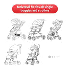 Sun Shade for Strollers, UV Sun and Sleep Shade Universal Fit for Baby Strollers, Blackout Stroller Cover, Breathable and Stops 99% of The Sun's Rays (UPF50+) Black