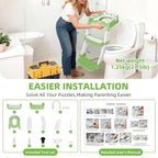 Potty Training Seat, Upgrade Toddler Toilet Seat for Kids Boys Girls, 3 in 1 Potty Training Toilet with Step Stool Ladder-Non Slip Foldable (Green+White)