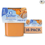 Gerber Stage 2 Baby Food, Sweet Potato Turkey with Oats Puree Tub, Nourishing Blends, No Added Colors or Flavors, Baby Puree, 16-Pack