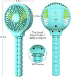 HomeLifairy Portable Stroller Fan, USB or Rechargeable Battery Operated with 3 Speeds and 360°Rotate, Cooling Clip On for Baby Crib Travel Car Seat Blue