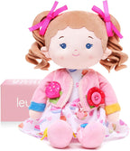 Soft Bady Educational Soft Baby Doll(16''), Learning Sensory Doll for Toddlers, Montessori Toys for 2-Year-Old Girls Christmas, Birthday Gifts, Plush Doll with Button-Busy Cupcake-Girl