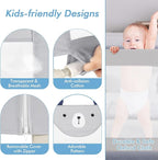 BABY JOY Bed Rail for Toddlers, 77’’ Extra Long, Height Adjustable & Folding Baby Bed Rail Guard w/Breathable Mesh & Double Safety Child Lock for Kids Twin Double Full Size Queen King Mattress (Gray)