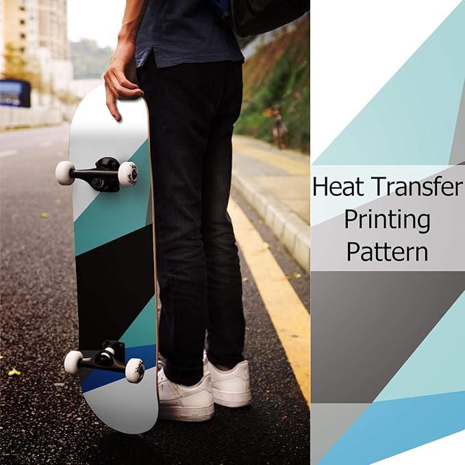 WhiteFang Skateboards for Beginners, Complete Skateboard 31 x 7.88, 7 Layer Canadian Maple Double Kick Concave Standard and Tricks Skateboards for Kids and Beginners