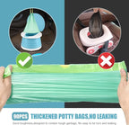 VISATOR Portable Travel Potty Chair Liners Bags Universal with Drawstring, 90 PCS (18 * 20INCH) (Green)