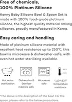 Konny Baby Bowl Microwaveable Silicone & Spoon Set, Self Feeding Essentials Baby Led Weaning Supplies -Raspberry Mousse
