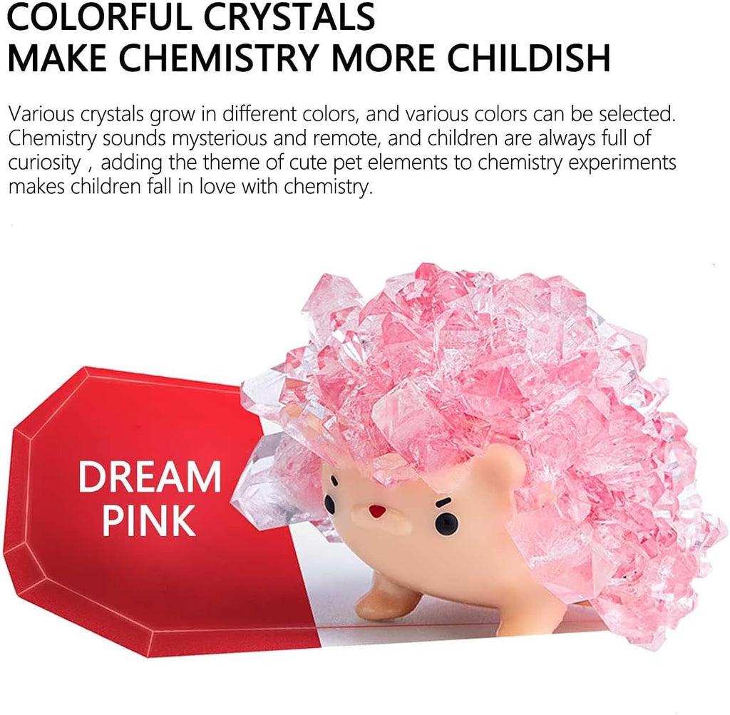 Crystal Growing Toys for Kids - Vibrant Colorful Crystal Hedgehog to Grow,Science Experiments Learning and Education for Kids STEM Gifts for Boys & Girls 8 Years + (Dream Pink)
