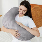 Upgraded Plus Size Nursing Pillow and Positioner for Breastfeeding and Bottle Feeding, Breast Feeding Pillows for Mom, Removable Nursing Pillow Cover
