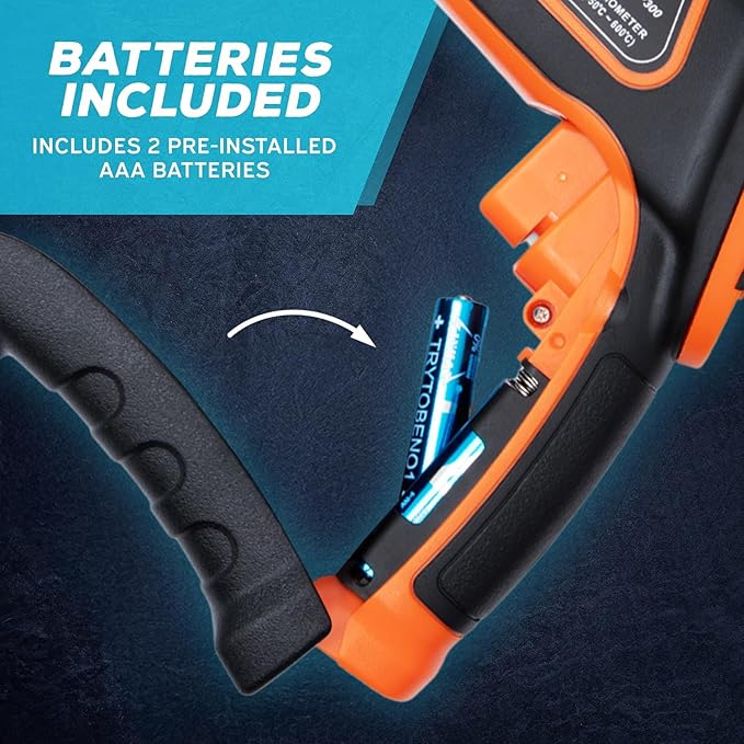 Kizen Infrared Temperature Gun - Handheld Surface Infrared Thermometer for Griddle, Grill, Pizza Oven, Candy, & A/C - Laser Thermometer Gun -58F to 1112F - Surface Temp Gun