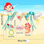 Carseat Toys Hanging Car Seat Toys for Babies 0-6 Months Boy Girl, Mermaid Stroller Toy Newborn Infant Sensory Baby Toy 0-6 Months with Music Rattle Teether, Gift for 0 3 6 9 12 Months