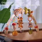 TUMAMA Baby Activity Arch with Bear Spiral Toy, Clips Adjustable and Detachable Sensory Stimulating Hanging Toys Baby Toys 0-3 3-6 Months, Newborn Strollers Bassinets Crib Carseat Toy