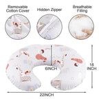 Nursing Pillow, Breastfeeding Pillow with Removable Cover, Ergonomic Breast Feeding Pillow, Baby Feeding Support Cushion for Mom Easier Breastfeeding- Original Size/Animal Gray